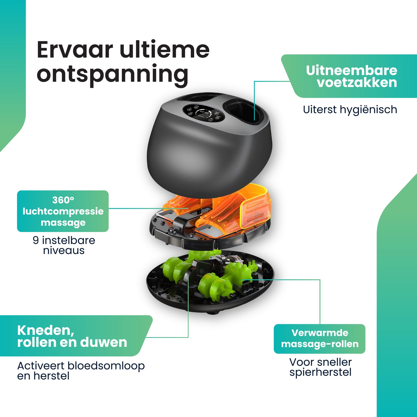 CoreComfort® Footsoothe  Shiatsu voetmassage apparaat.