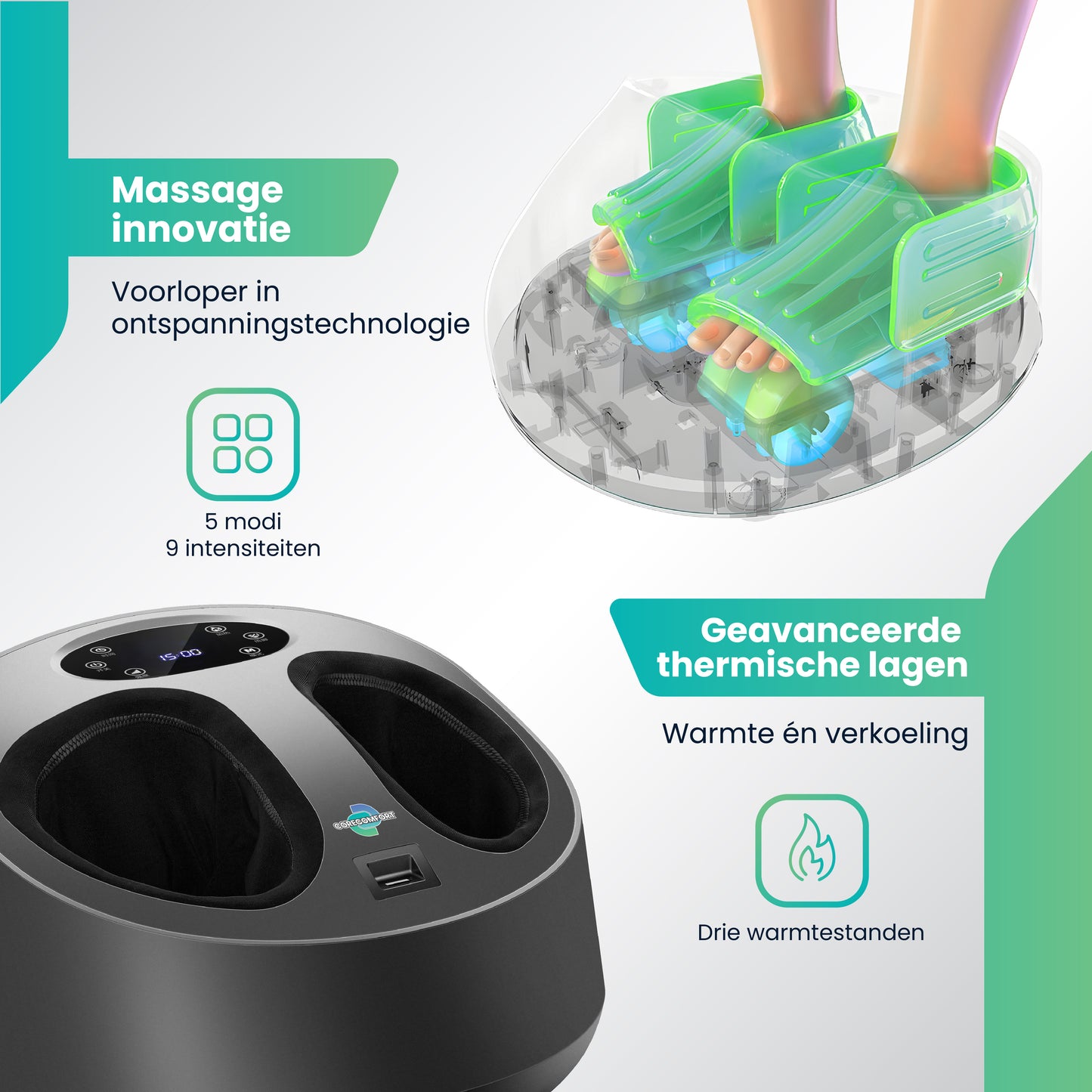 CoreComfort® Footsoothe  Shiatsu voetmassage apparaat.